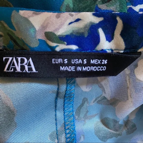 NWOT Zara Blue Floral Print Jumpsuit